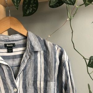 Roots linen button up